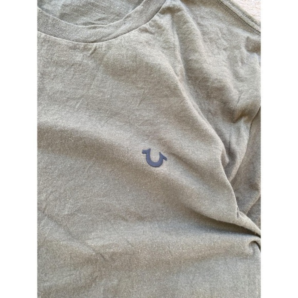 True Religion Shirt Mens XL Olive Green Graphic Tee‎ Crewneck Casual Logo Cotton - Picture 2 of 7
